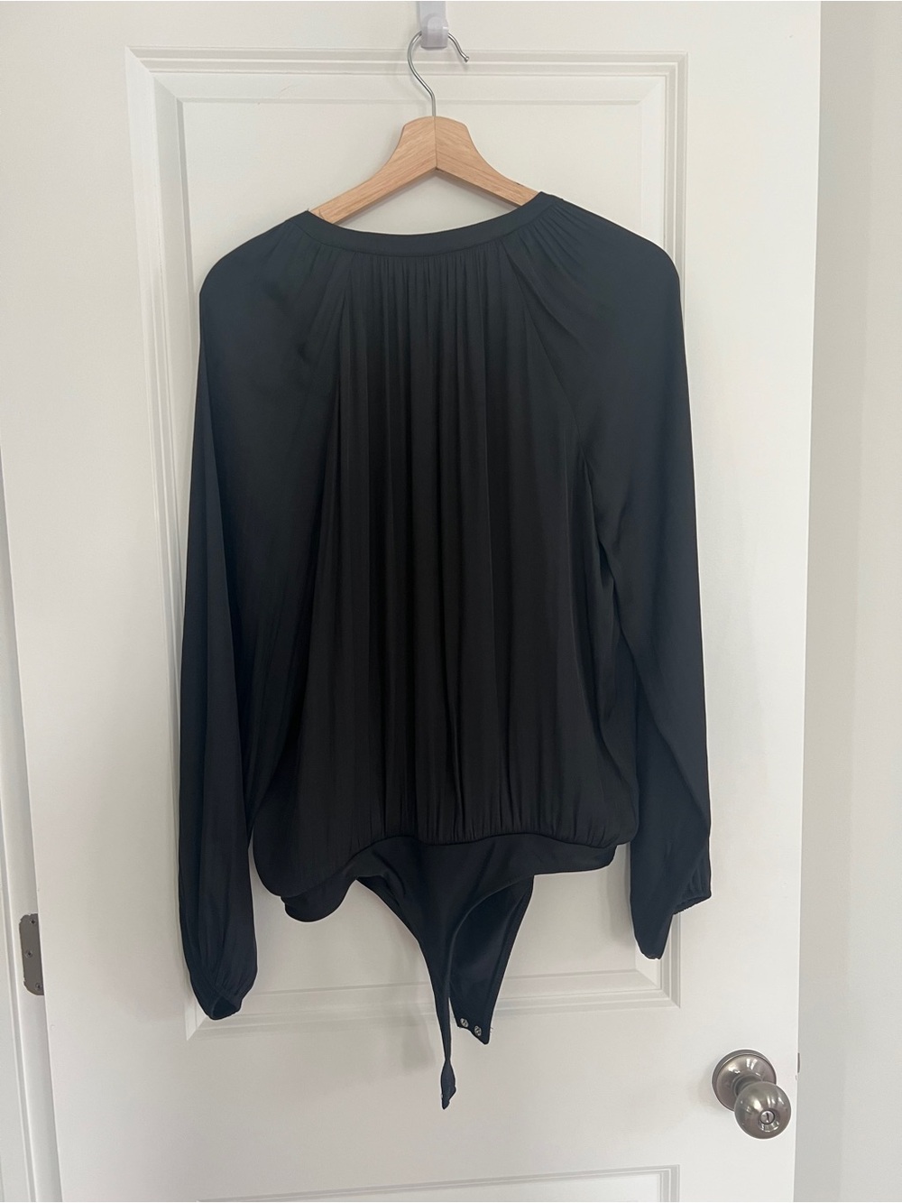 NET GAP Black Long-Sleeve Surplice Bodysuit M - Picture 2 of 12